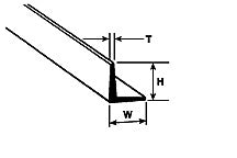 Plastruct 3/64 Styrene Angle 10" 10 pk PLA90501