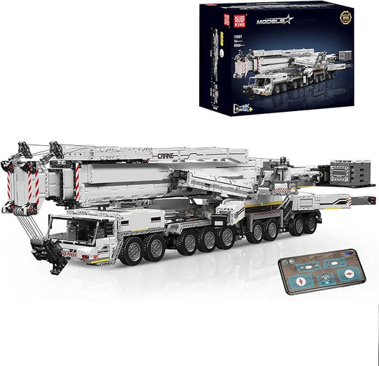 Mould King 17007 Crane Construction Set White LTM 11200 Crane Truck Model with App & Remote Control