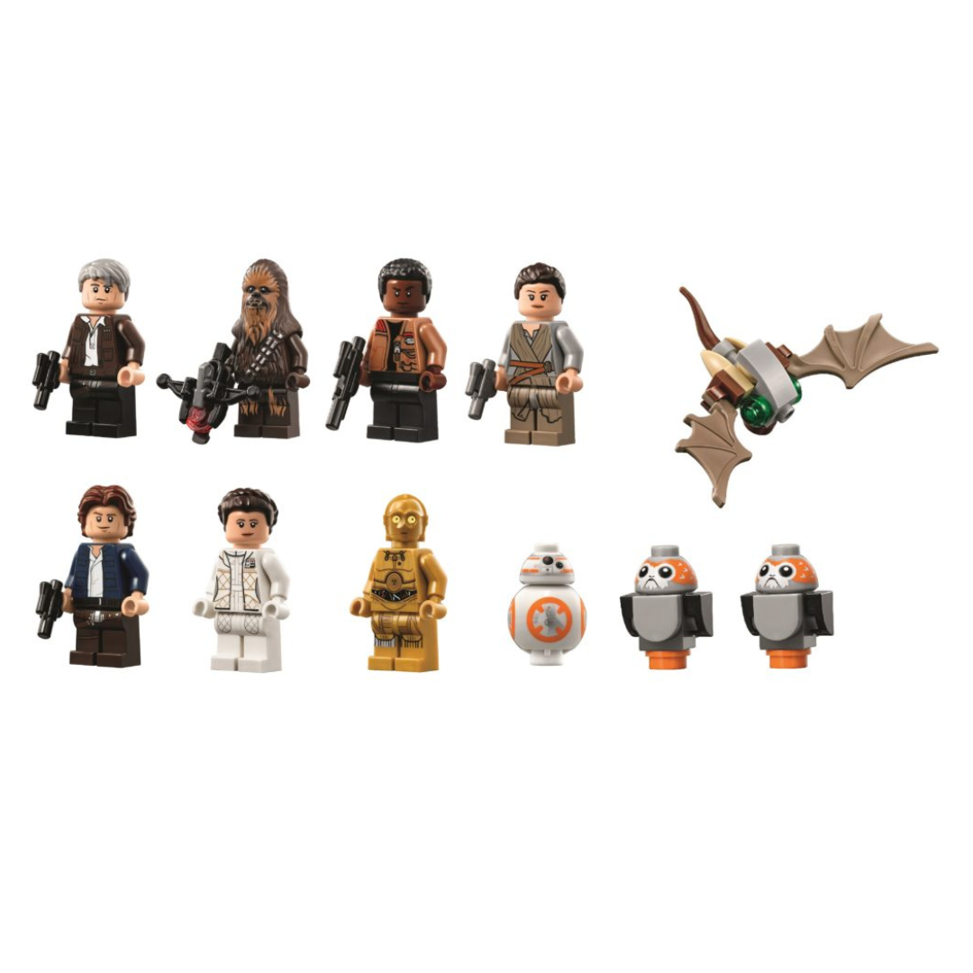 The minifigures included with the LEGO UCS Millennium Falcon includes characters from the classic trilogy as well as the new one.