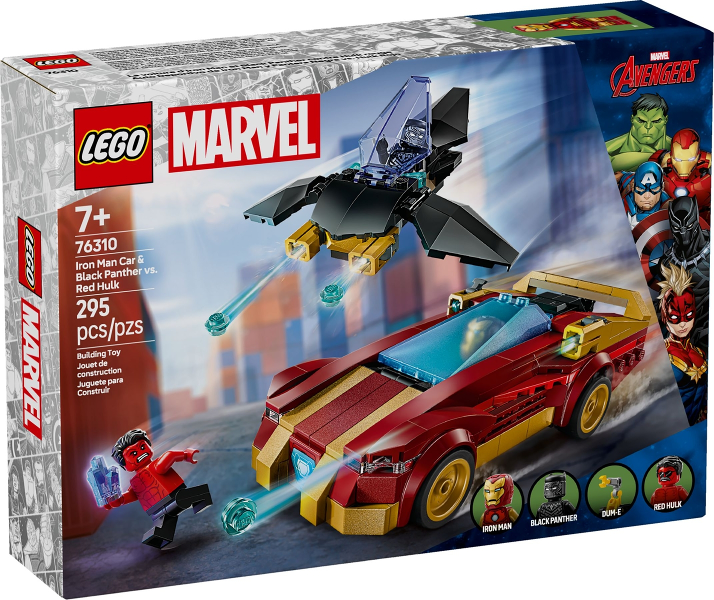 Lego Marvel Super Heroes: Iron Man Car & Black Panther vs. Red Hulk 76310