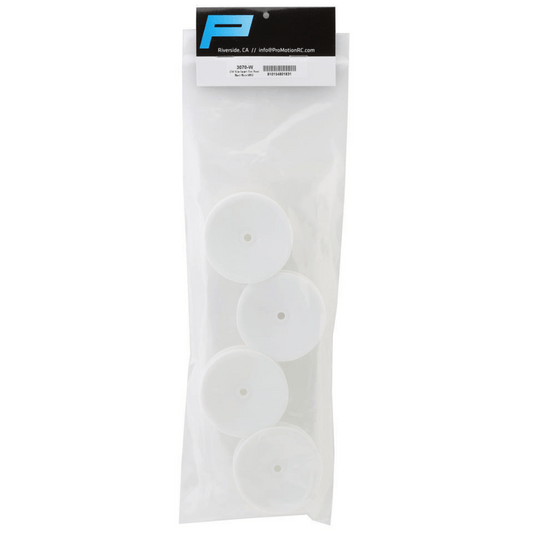 Pro-Motion 2.2" 2WD Front Slim Carpet Buggy Wheels (White) (4) w/12mm Hex - PMT3070-W