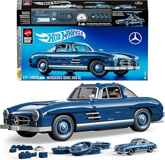 Mattel Brick Shop Hot Wheels Premium Series Building Set Mercedes-Benz 300 SL