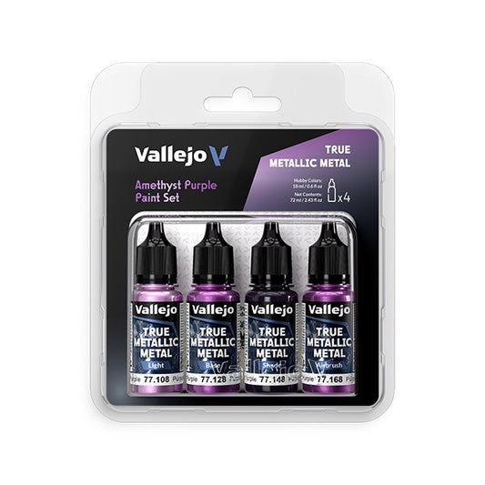 Vallejo True Metallic Amethyst Purple 4pc Colour Set - VAL77255