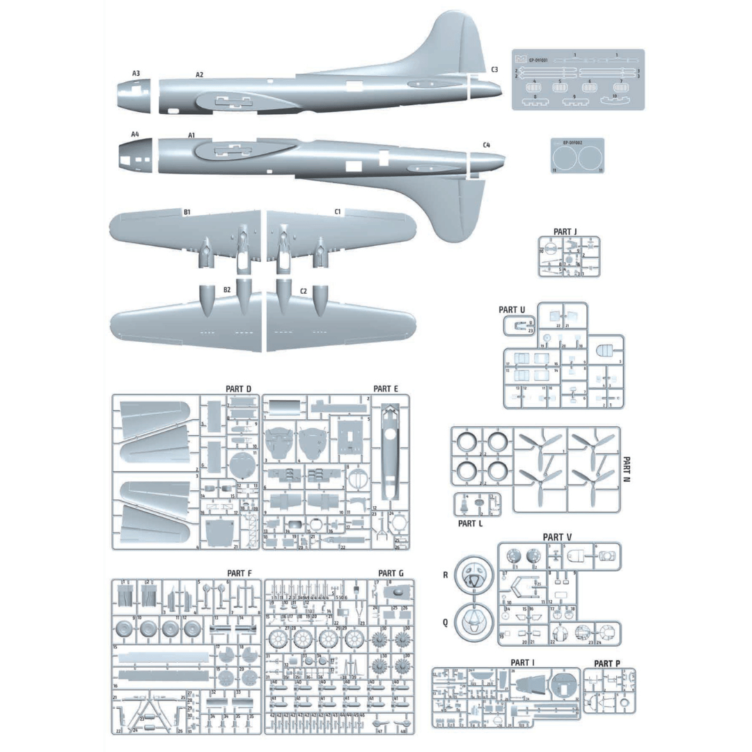 B-17F Flying Fortress "The Bloody Hundredth 1943" 1/48 #11183 by Eduard