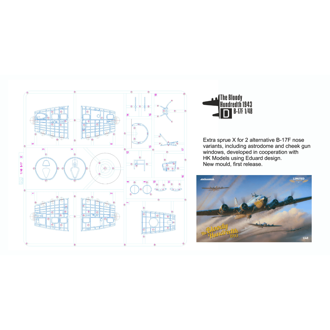 B-17F Flying Fortress "The Bloody Hundredth 1943" 1/48 #11183 by Eduard