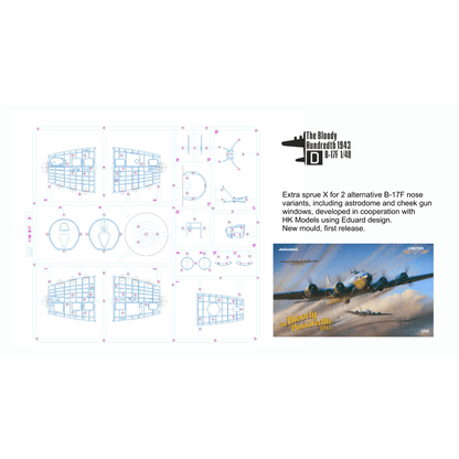 B-17F Flying Fortress "The Bloody Hundredth 1943" 1/48 #11183 by Eduard