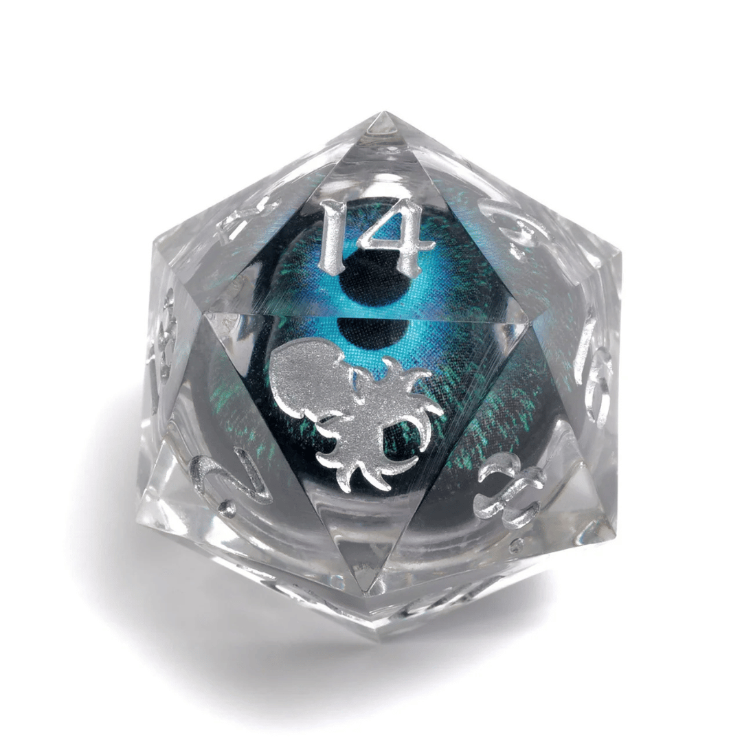 Goblin Eye: Single D20 w/ Silver Ink