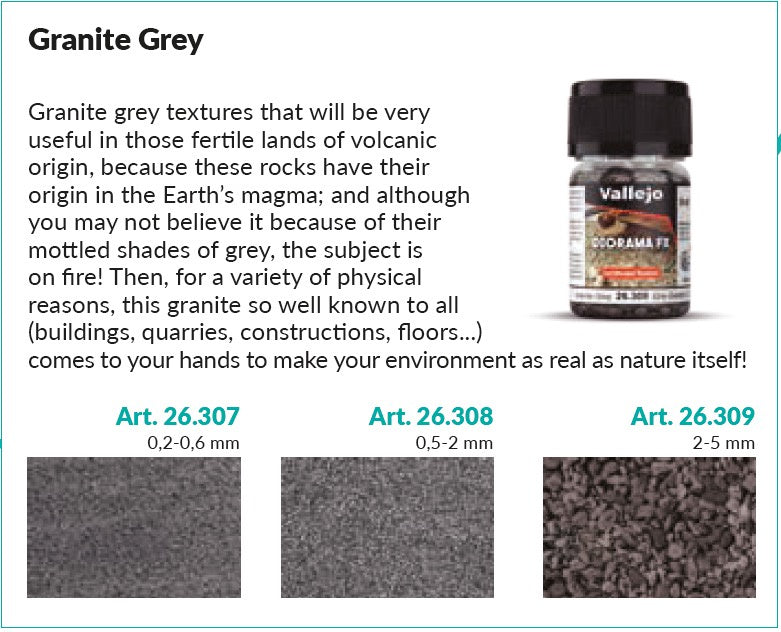 Vallejo Diorama FX VAL26307 Granite Grey 0.2-0.6mm 35ml