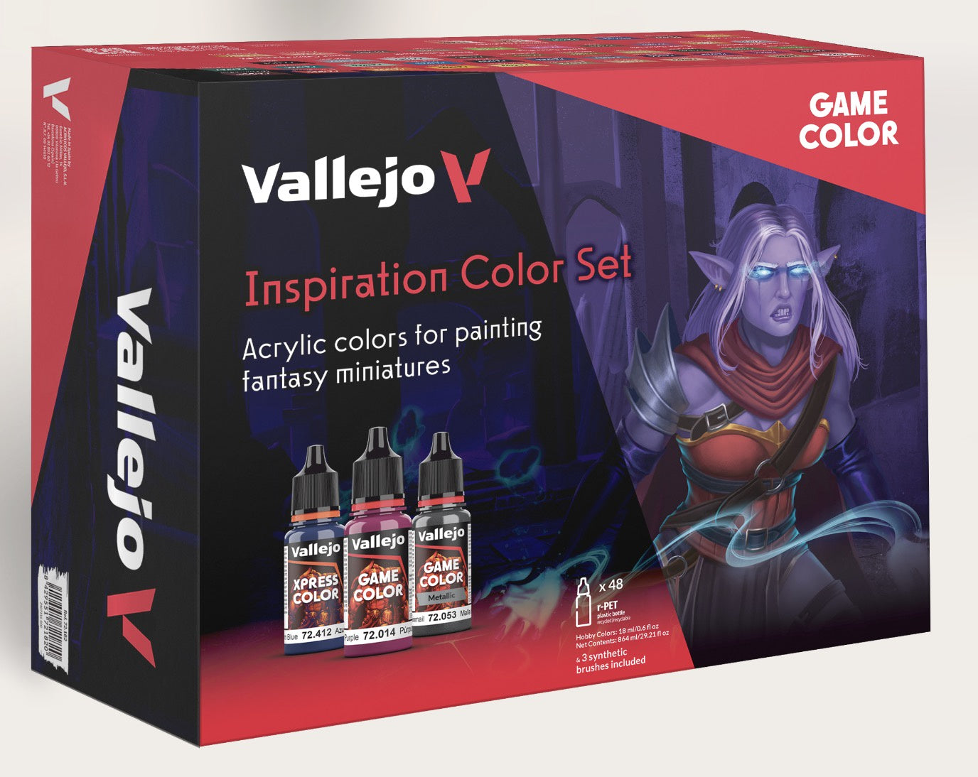 VAL72182 Inspiration Game Color and Brush Set 48 Pieces