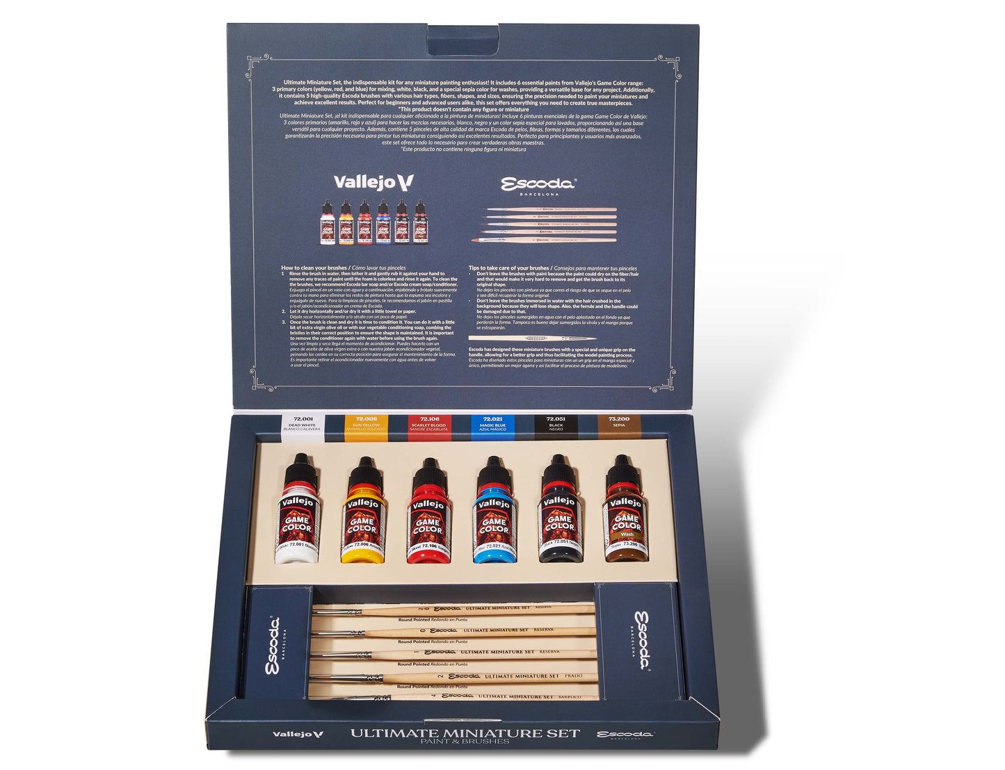 Vallejo Ultimate Miniature Set Paint & Escoda Brushes VAL72206