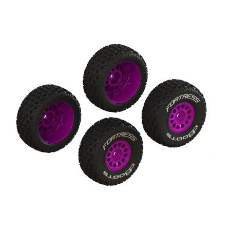 Arrma dBoots 'FORTRESS' Tire Set Glued (2 Pairs) - Assorted Colours