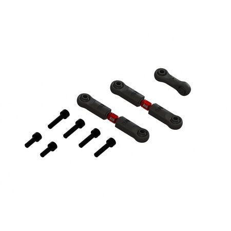 Arrma Mojave Grom Aluminum Adjustable Steering Link Set B (Red) (2) - ARA340217