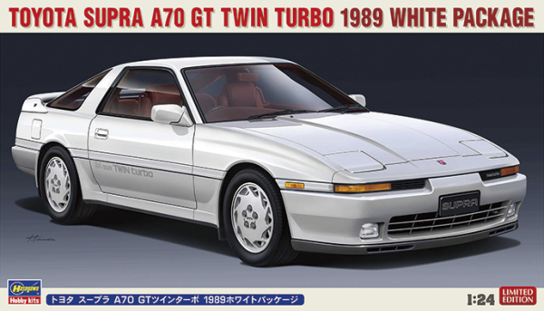 Toyota Supra A70 GT Twin Turbo 1989 White Package 1/24 #20504 by Hasegawa