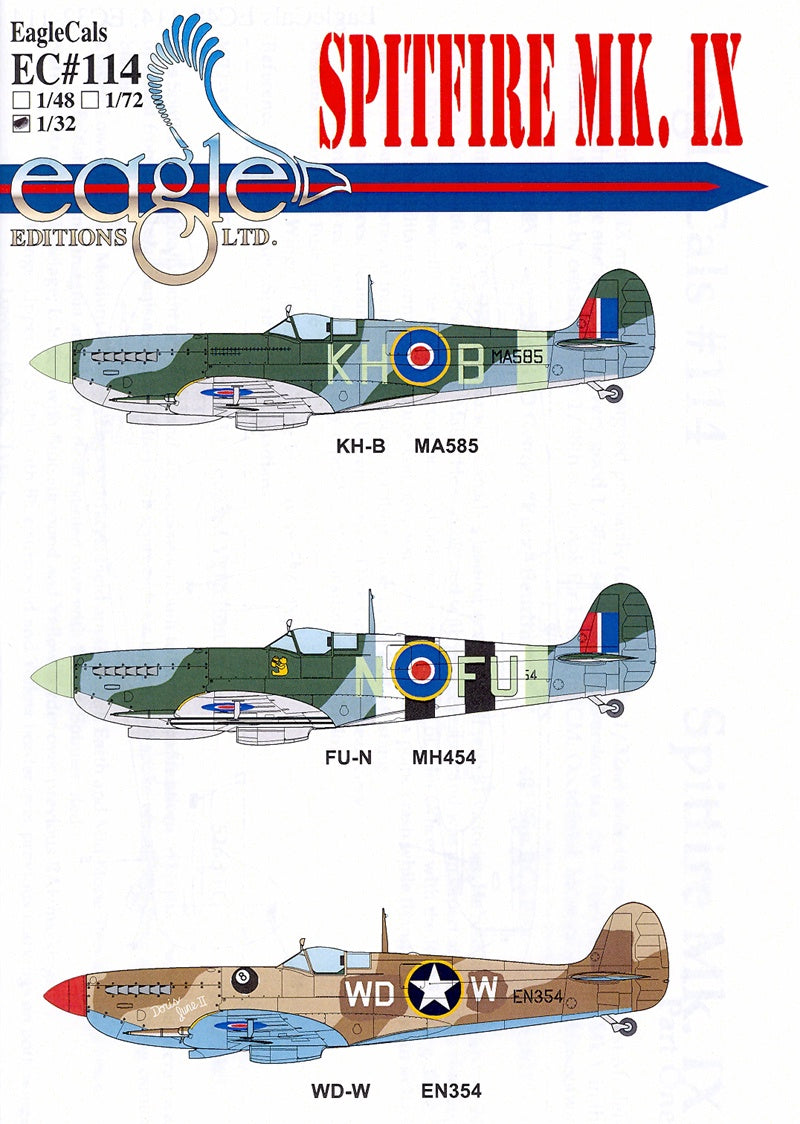 Eagle Editions Decal Set 1/ Spitfire Mk. IX Part 1