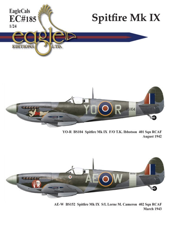 Eagle Editions Decal Set 1/24 Spitfire Mk. IX - EC185-24