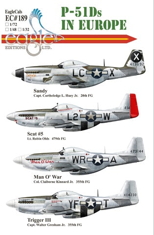 Eagle Editions Decal Set 1/48 P-51D Mustang in Europe - EC189-48