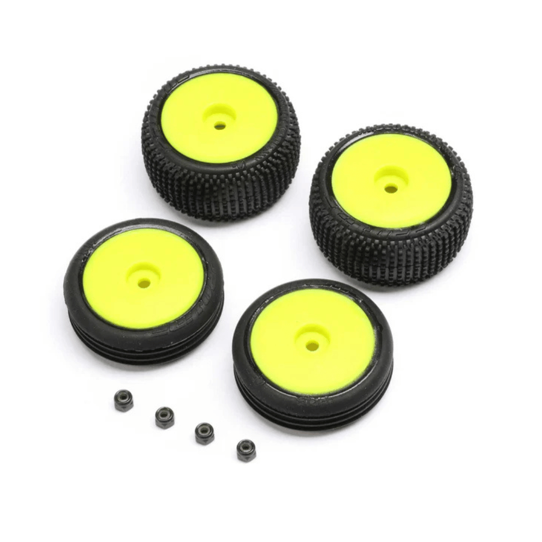 Losi Micro-B Pre-Mounted Tires (Yellow) (4) - LOS-1762