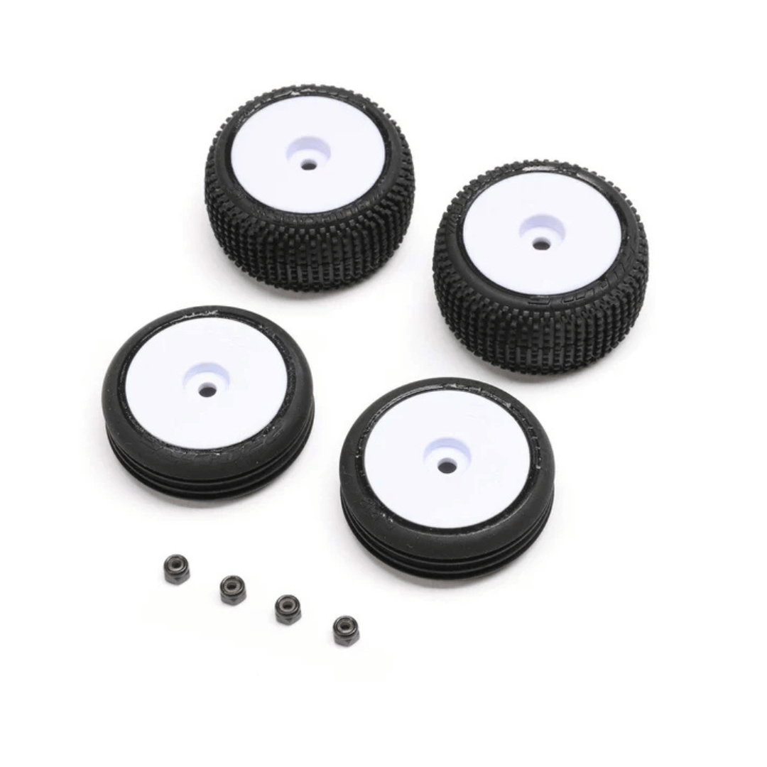 Losi Micro-B Pre-Mounted Tires (White) (4) - LOS-1763