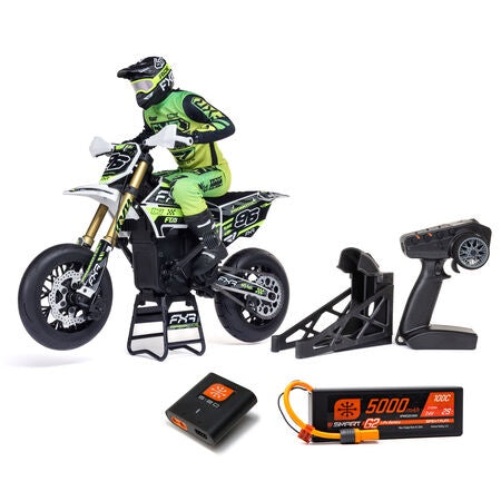 Losi Promoto-SM FXR Supermoto RTR 1/4 Brushless Motorcycle (White/FRX) w/2.4GHz Radio, Battery & Charger - LOS-2310