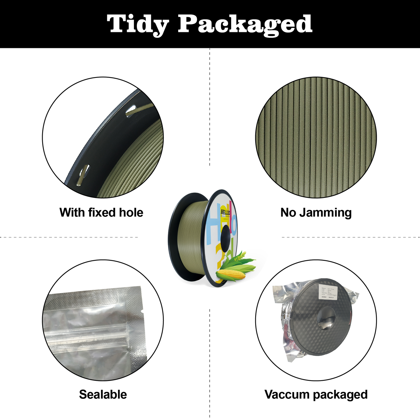 Hello3D Matte Army Green PLA 1kg