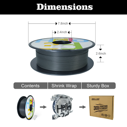 Hello3D Matte Black PLA 1kg