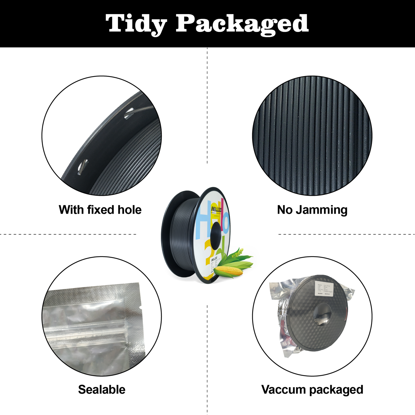 Hello3D Matte Black PLA 1kg