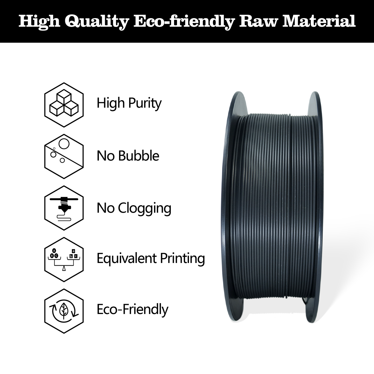 Hello3D Matte Black PLA 1kg