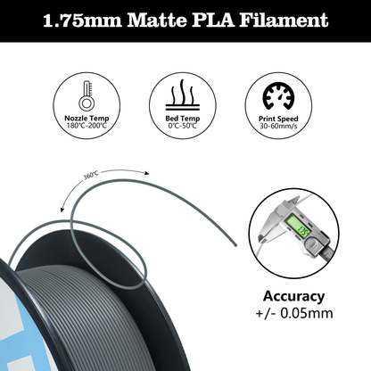 Hello3D Matte Grey PLA 1kg