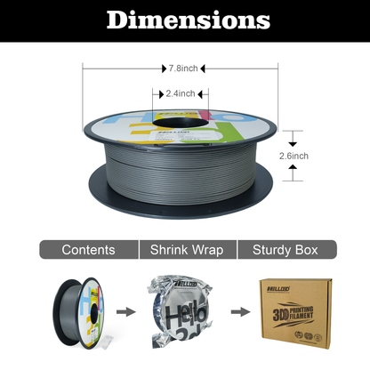 Hello3D Matte Grey PLA 1kg