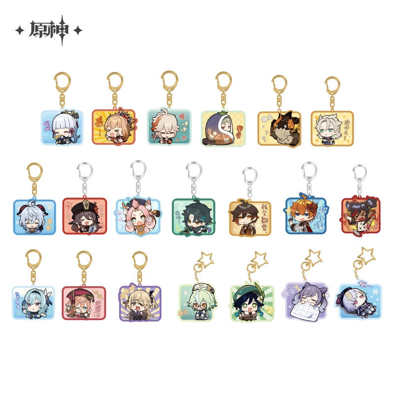 Genshin Impact Chibi Emoji Theme Acrylic Keychain