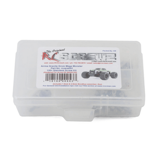 RC Screwz Arrma Granite Grom Mega 1/18 RTR Monster Stainless Steel Screw Kit - RCZARA053