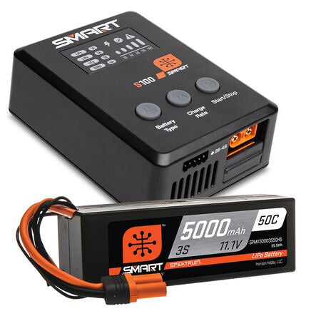 Spektrum RC Smart PowerStage Surface Bundle w/3S Smart 50C LiPo Battery (5000mAh) (IC5) - SPMX-1034