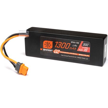 Spektrum 11.1V 1300mAh 3S 30C Smart G2 LiPo Battery: IC2 - SPMX-1089