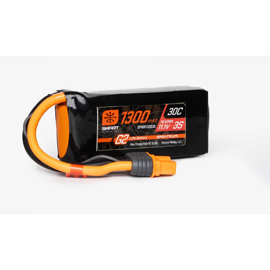 Spektrum 11.1V 1300mAh 3S 30C Smart LiPo G2 for IC3 SPMX133S30