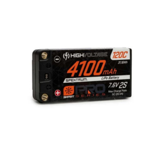 Spektrum RC 2S Hard Case LiPo 120C Shorty LiPo Battery (7.6V/4100mAh) w/5mm Bullets - SPMX412S120HT