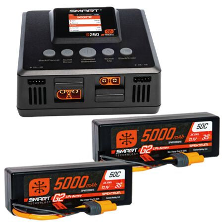 Spektrum RC Smart PowerStage 6S Surface Bundle w/2 Smart G2 3S 50C LiPo Battery (5000mAh) (IC5) - SPMXPSS600