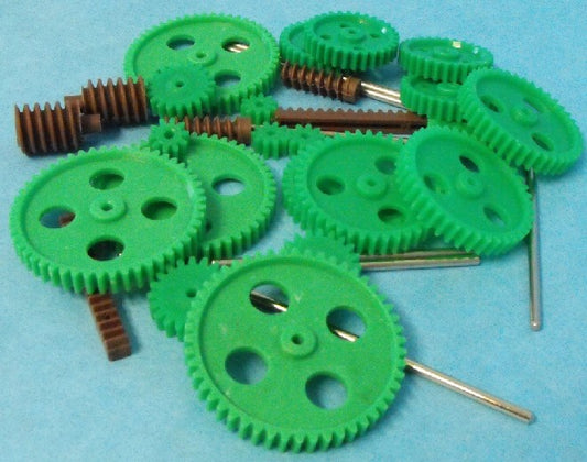 Assorted Large Plastic Motor Gears & Metal Shafts (27pcs) #SVM-MR8