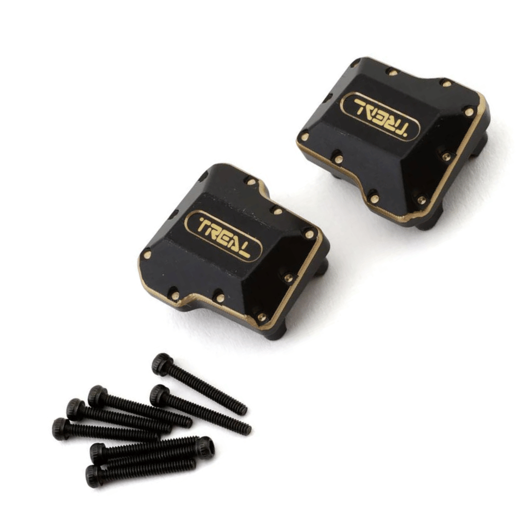 Treal Hobby Brass Differential Covers for Traxxas TRX-4M (Black) (2) (15.8g) - TLHTTRX-4M-04