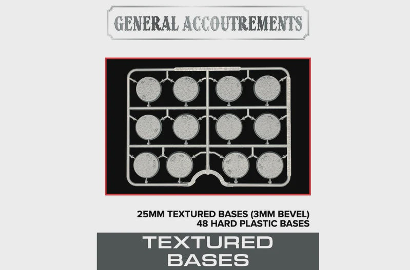 WGA 25mm Textured Bases (3mm Bevel) - WAAGA004