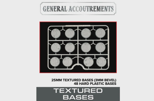 WGA 25mm Textured Bases (3mm Bevel) - WAAGA004