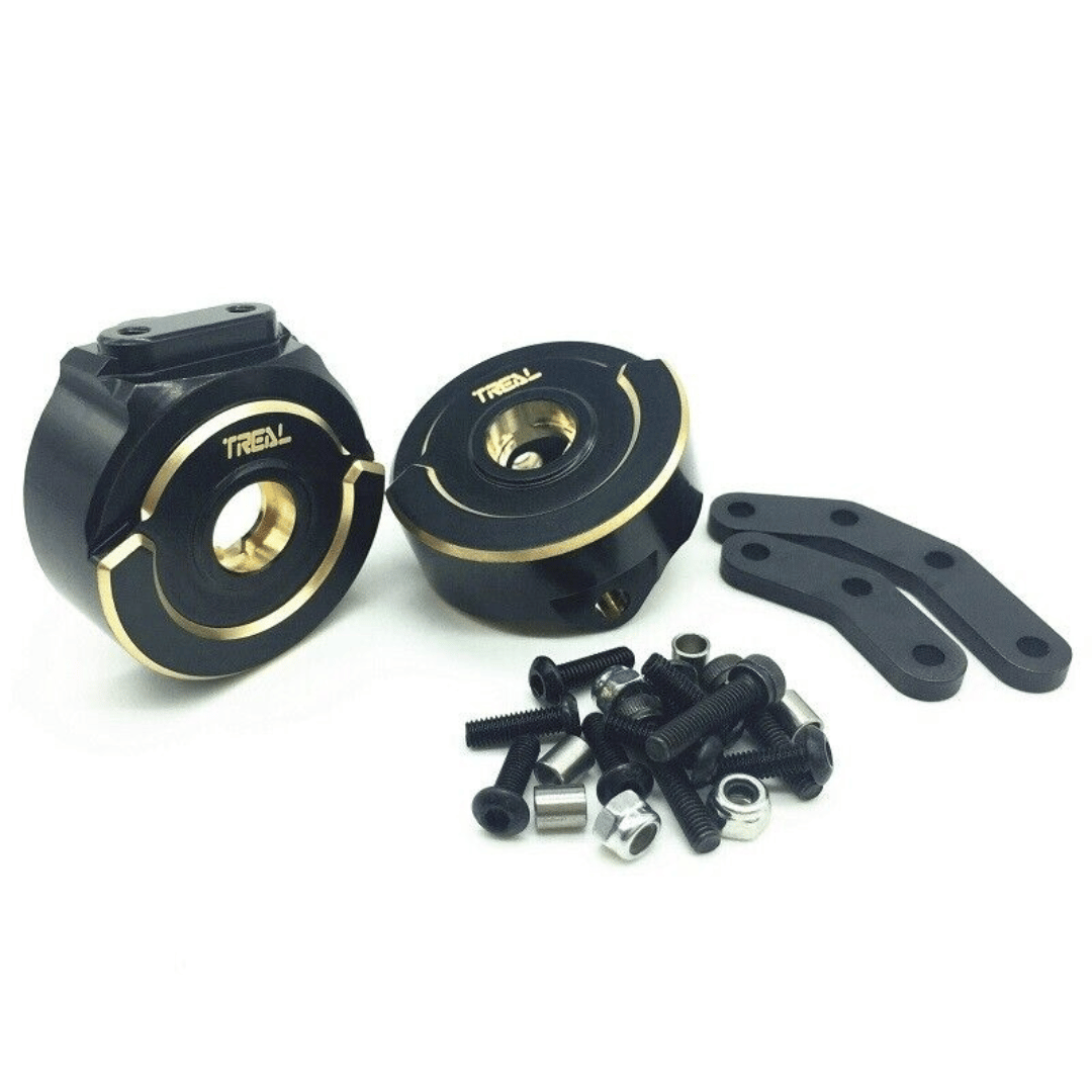 Treal Hobby Element RC Enduro Brass Steering Knuckles Blocks (Black) (2) (80g) - TLHTENDURO-05