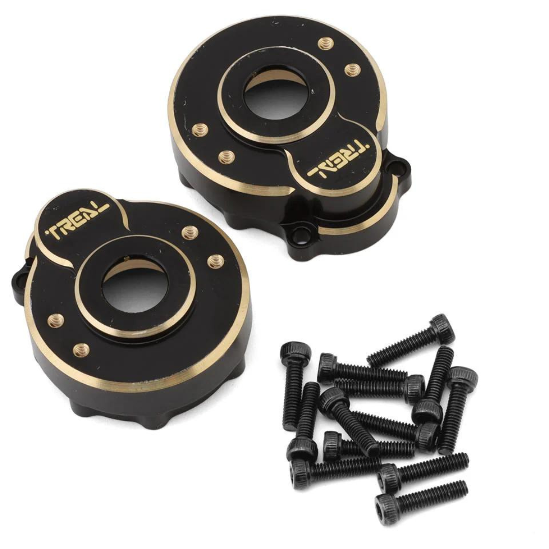 Treal Hobby Traxxas TRX-4 Heavy Brass Outer Portal Housing Covers (Black) (2) (42g) - TLHTTRX4-47