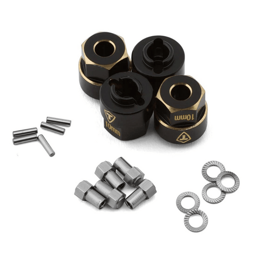 Treal Hobby Extended Brass Wheel Hub Hex for Traxxas TRX-4M (Black) (4) (3g) (+10mm Offset) - TLHTTRX-4M-02