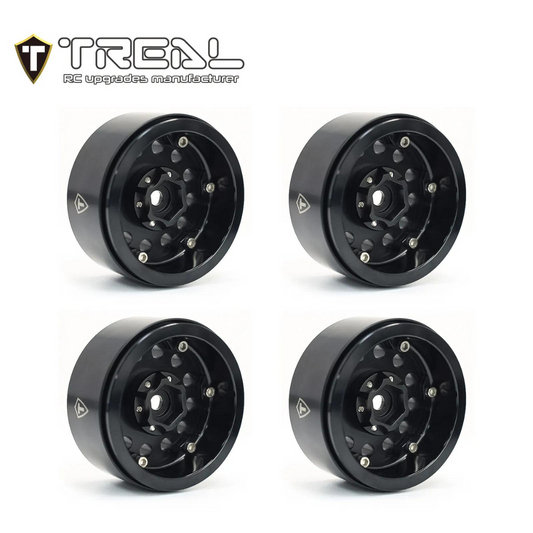 Treal Hobby Type I 1.9" Vintage 12-Hole Beadlock Wheels (4) - Assorted Colours
