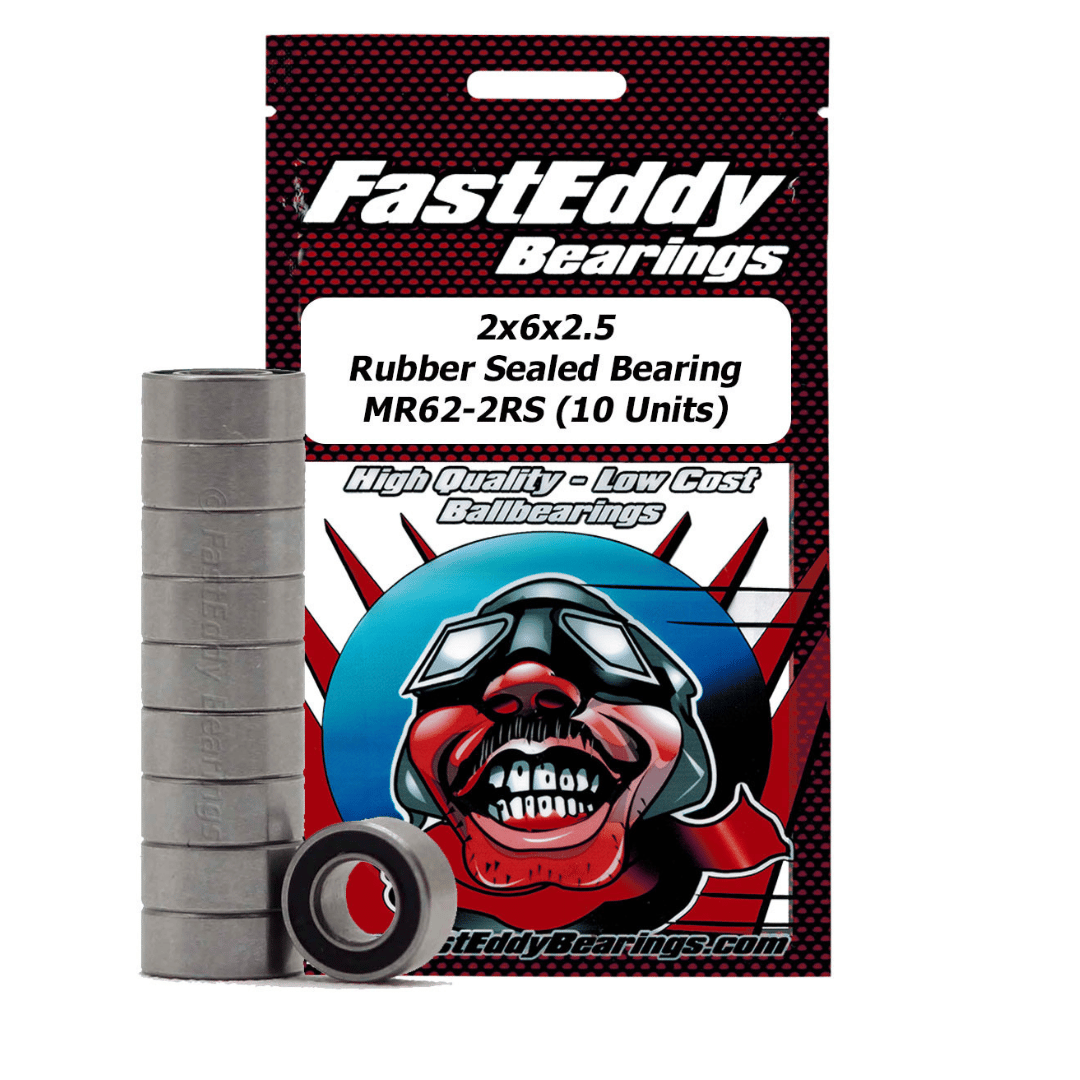 Fast Eddy Tamiya 620 Rubber Sealed Replacement 2x6x2.5mm Bearing (10) - TFE2547