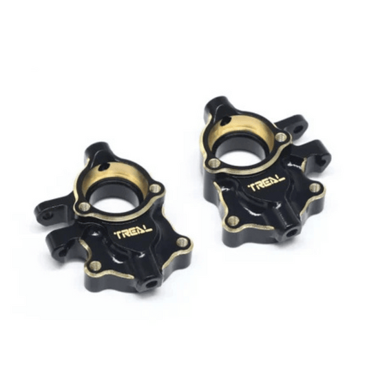 Treal Hobby Redcat Ascent-18 Brass Front Steering Knuckles/Inner Portal Covers (Black) (2) (27g) - TLHTASCENT18-07