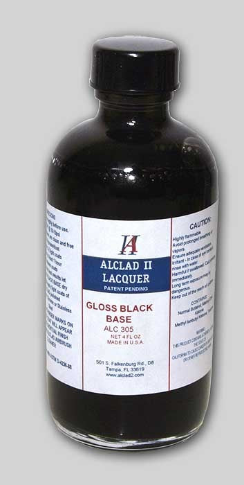 Alclad II 4oz. Bottle Gloss Black Enamel Base - ALC-305