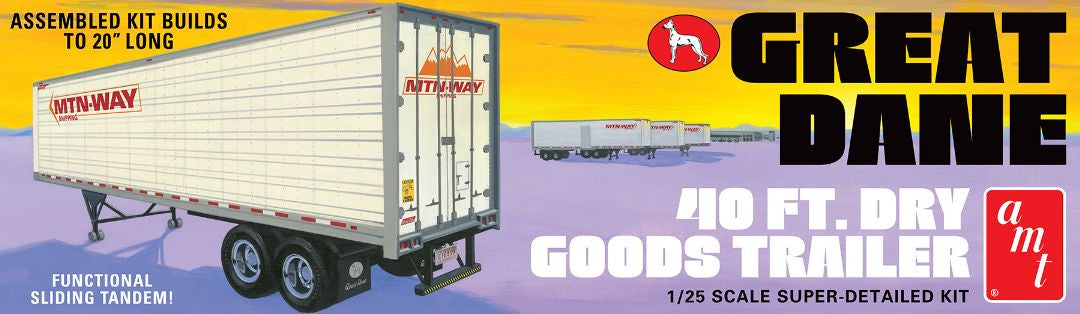 Great Dane Dry Goods Semi Trailer 1/25 Model Truck Kit #1185 by AMT