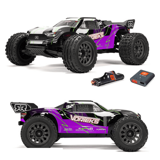Arrma Vorteks 2WD MEGA 550 RTR Brushed 1/10 Off-Road Stadium Truck w/SLT2 2.4GHz Radio, Battery & Charger - Assorted Colours ARA3205ST