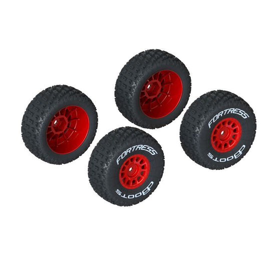 Arrma Mojave Grom dBoots 'Fortress' Pre-Mounted Off-Road Tires (Red) (4) w/12mm Hex - ARA550116